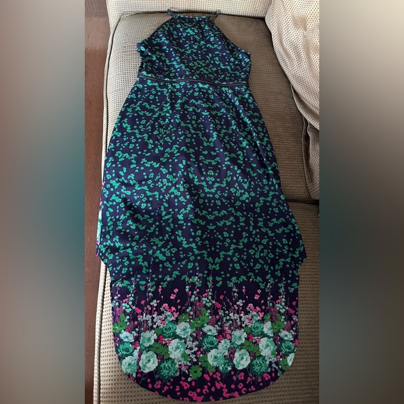Samuel Dong green flowered zipper dress extra small - Picture 2 of 4